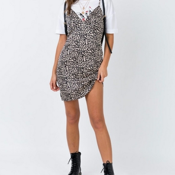 Princess Polly Dresses & Skirts - Princess Polly Leopard Monteverde Leopard Mini Slip Dress size 10